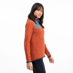 Bergans Of Norway Kamphaug Knitted W Half Zip Brick / Orion Blue -Bergans Of Norway shop 1091 21467 2