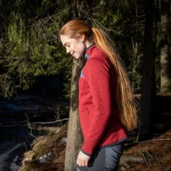 Bergans Of Norway Kamphaug Knitted W Half Zip Red / Orion Blue -Bergans Of Norway shop 1091 21484 2