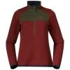 Bergans Of Norway Kamphaug Knitted W Half Zip Chianti Red / Dark Olive Green