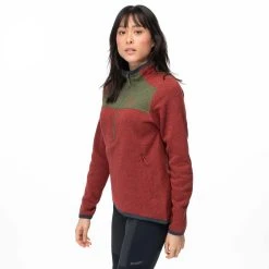 Bergans Of Norway Kamphaug Knitted W Half Zip Chianti Red / Dark Olive Green -Bergans Of Norway shop 1091 25293 4