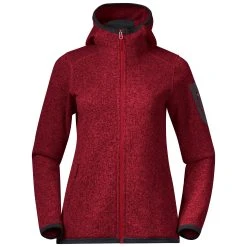 Bergans Of Norway Kamphaug Knitted W Hoodie Red