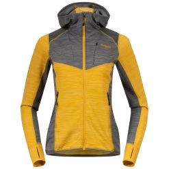 Bergans Of Norway Rabot Active Mid Hood W Jacket Light Golden Yellow / Solid Grey