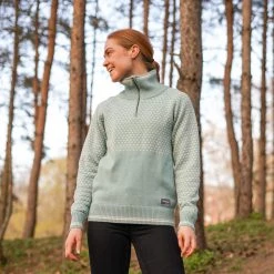 Bergans Of Norway Alvdal Wool W Half Zip Misty Forest / Vanilla White -Bergans Of Norway shop 2505 14277 4