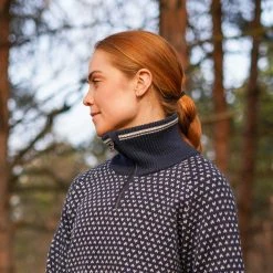 Bergans Of Norway Alvdal Wool W Half Zip Navy / Vanilla White -Bergans Of Norway shop 2505 14286 3