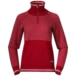 Bergans Of Norway Alvdal Wool W Half Zip Red / Vanilla White