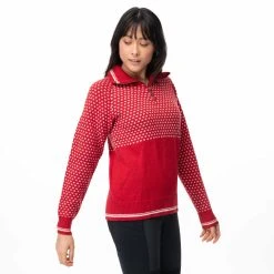 Bergans Of Norway Alvdal Wool W Half Zip Red / Vanilla White -Bergans Of Norway shop 2505 21497 2