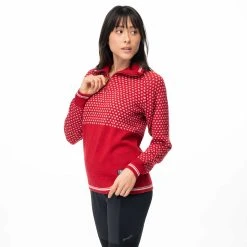 Bergans Of Norway Alvdal Wool W Half Zip Red / Vanilla White -Bergans Of Norway shop 2505 21497 4