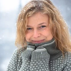 Bergans Of Norway Alvdal Wool W Half Zip Green Mud / Vanilla White -Bergans Of Norway shop 2505 21498 2