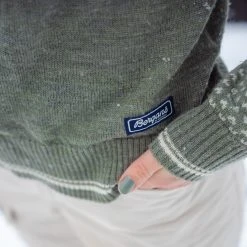 Bergans Of Norway Alvdal Wool W Half Zip Green Mud / Vanilla White -Bergans Of Norway shop 2505 21498 3