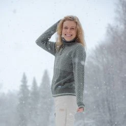 Bergans Of Norway Alvdal Wool W Half Zip Green Mud / Vanilla White -Bergans Of Norway shop 2505 21498 4