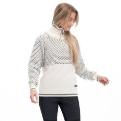 Bergans Of Norway Alvdal Wool W Half Zip Vanilla White / Solid Dark Grey -Bergans Of Norway shop 2505 25290 2