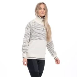 Bergans Of Norway Alvdal Wool W Half Zip Vanilla White / Solid Dark Grey -Bergans Of Norway shop 2505 25290 4