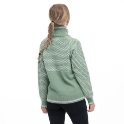 Bergans Of Norway Alvdal Wool W Half Zip Jade Green / Vanilla White -Bergans Of Norway shop 2505 25453 2