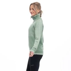 Bergans Of Norway Alvdal Wool W Half Zip Jade Green / Vanilla White -Bergans Of Norway shop 2505 25453 3