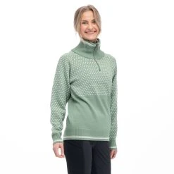 Bergans Of Norway Alvdal Wool W Half Zip Jade Green / Vanilla White -Bergans Of Norway shop 2505 25453 4