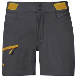 Bergans Of Norway Cecilie Mtn Softshell Shorts Solid Dark Grey / Solid Charcoal / Light Golden Yellow