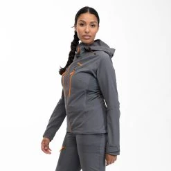 Bergans Of Norway Cecilie Mountain Softshell Jacket Solid Dark Grey / Cloudberry Yellow -Bergans Of Norway shop 2554 25387 5