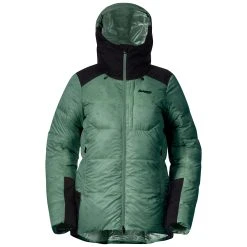 Bergans Of Norway Magma Warm Down Jacket W/Hood Women Dark Jade Green / Black