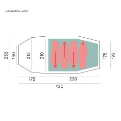 Bergans Of Norway Romsdal 4-Person Tent Solid Light Grey / Bright Magma -Bergans Of Norway shop 4193 13352 3