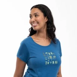 Bergans Of Norway Graphic Wool W Tee North Sea Blue / Jade Green / Navy Blue -Bergans Of Norway shop 6879 25440 3