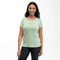 Bergans Of Norway Graphic Wool W Tee Light Jade Green / Chianti Red -Bergans Of Norway shop 6879 25441 1