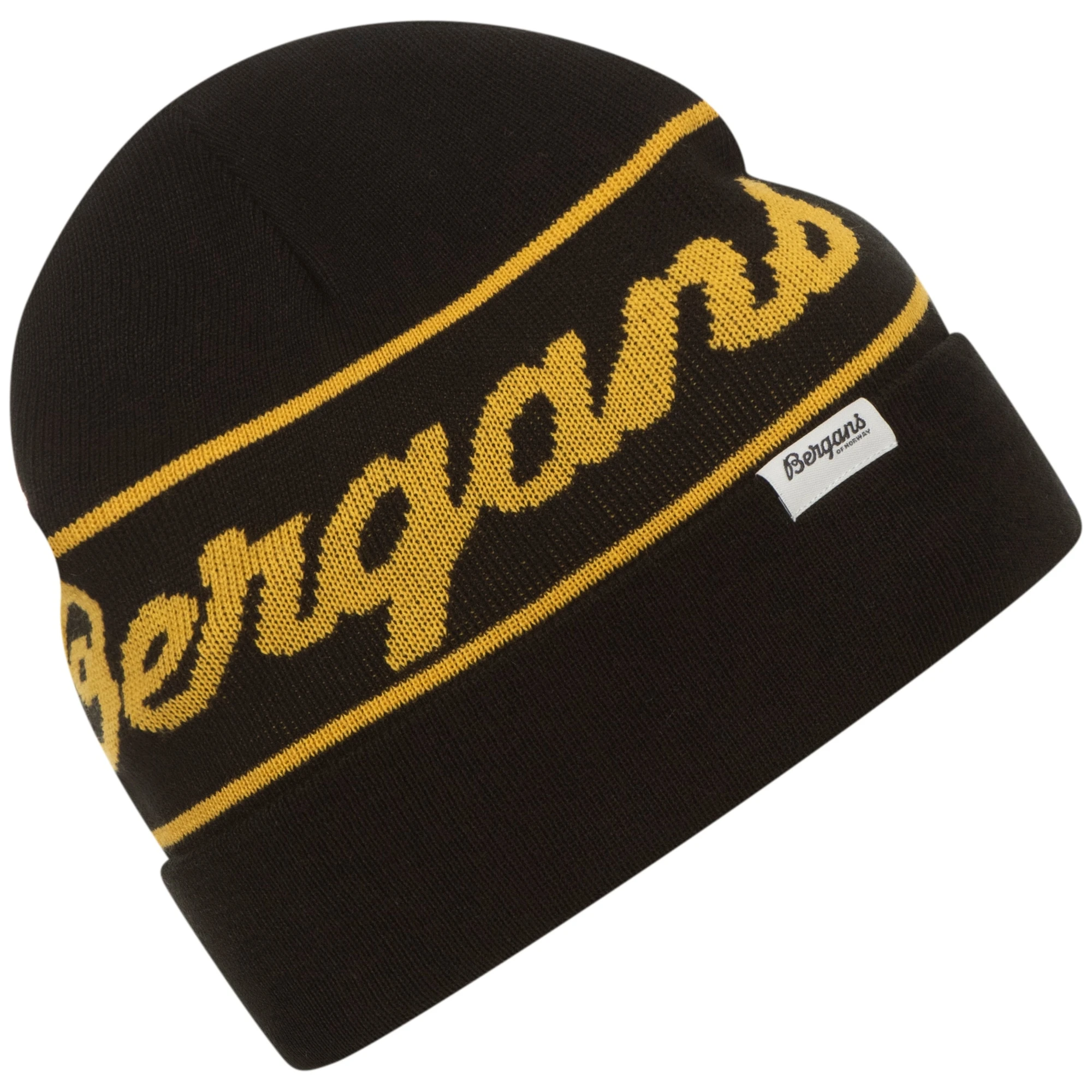 Bergans Of Norway Bergans Logo Beanie Black / Light Golden Yellow 3 Bergans Of Norway Bergans Logo Beanie Black / Light Golden Yellow