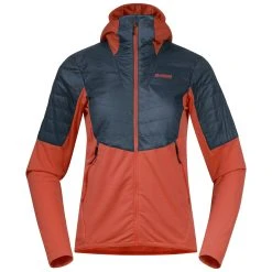 Bergans Of Norway Senja Midlayer Hood W Jacket Brick / Orion Blue