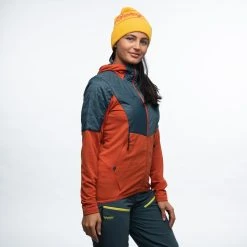 Bergans Of Norway Senja Midlayer Hood W Jacket Brick / Orion Blue -Bergans Of Norway shop 8729 21467 4