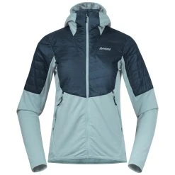 Bergans Of Norway Senja Midlayer Hood W Jacket Misty Forest / Orion Blue
