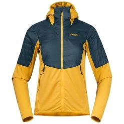 Bergans Of Norway Senja Midlayer Hood W Jacket Light Golden Yellow / Orion Blue