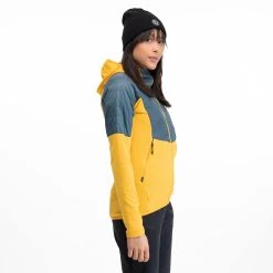 Bergans Of Norway Senja Midlayer Hood W Jacket Light Golden Yellow / Orion Blue -Bergans Of Norway shop 8729 21651 2