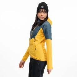 Bergans Of Norway Senja Midlayer Hood W Jacket Light Golden Yellow / Orion Blue -Bergans Of Norway shop 8729 21651 4
