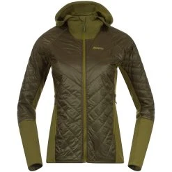 Bergans Of Norway Cecilie Light Insulated Hybrid Jacket Dark Olive Green / Trail Green