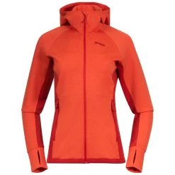Bergans Of Norway Cecilie Wool Hood Jacket Energy Red / Red Leaf