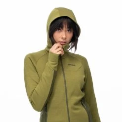 Bergans Of Norway Cecilie Wool Hood Jacket Trail Green / Dark Olive Green -Bergans Of Norway shop 8824 25280 9