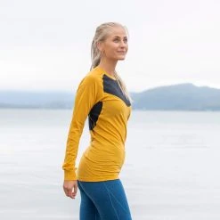 Bergans Of Norway Inner:Light W Long Sleeve Golden Yellow / Solid Charcoal -Bergans Of Norway shop 8923 21739 2