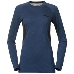 Bergans Of Norway Inner:Pure W Long Sleeve Orion Blue / Solid Charcoal