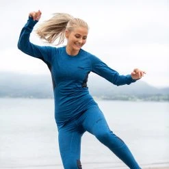 Bergans Of Norway Inner:Pure W Long Sleeve Orion Blue / Solid Charcoal -Bergans Of Norway shop 8933 21504 3