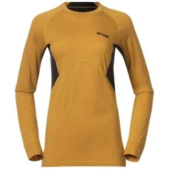 Bergans Of Norway Inner:Pure W Long Sleeve Golden Yellow / Solid Charcoal