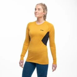 Bergans Of Norway Inner:Pure W Long Sleeve Golden Yellow / Solid Charcoal -Bergans Of Norway shop 8933 21739 7