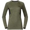 Bergans Of Norway Inner:Pure W Long Sleeve Olive Green / Solid Charcoal -Bergans Of Norway shop 8933 25359