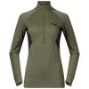 Bergans Of Norway Inner:Pure W Half Zip Olive Green / Solid Charcoal -Bergans Of Norway shop 8935 25359