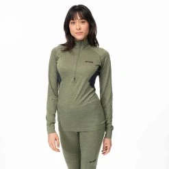 Bergans Of Norway Inner:Pure W Half Zip Olive Green / Solid Charcoal -Bergans Of Norway shop 8935 25359 1