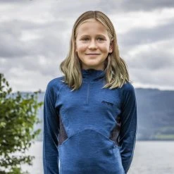 Bergans Of Norway Inner:Pure Youth Half Zip Orion Blue / Solid Charcoal -Bergans Of Norway shop 8946 21504 5