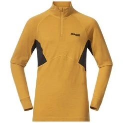 Bergans Of Norway Inner:Pure Youth Half Zip Golden Yellow / Solid Charcoal