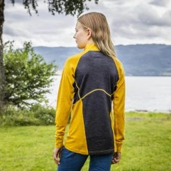 Bergans Of Norway Inner:Pure Youth Half Zip Golden Yellow / Solid Charcoal -Bergans Of Norway shop 8946 21739 3
