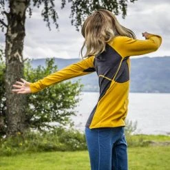 Bergans Of Norway Inner:Pure Youth Half Zip Golden Yellow / Solid Charcoal -Bergans Of Norway shop 8946 21739 4