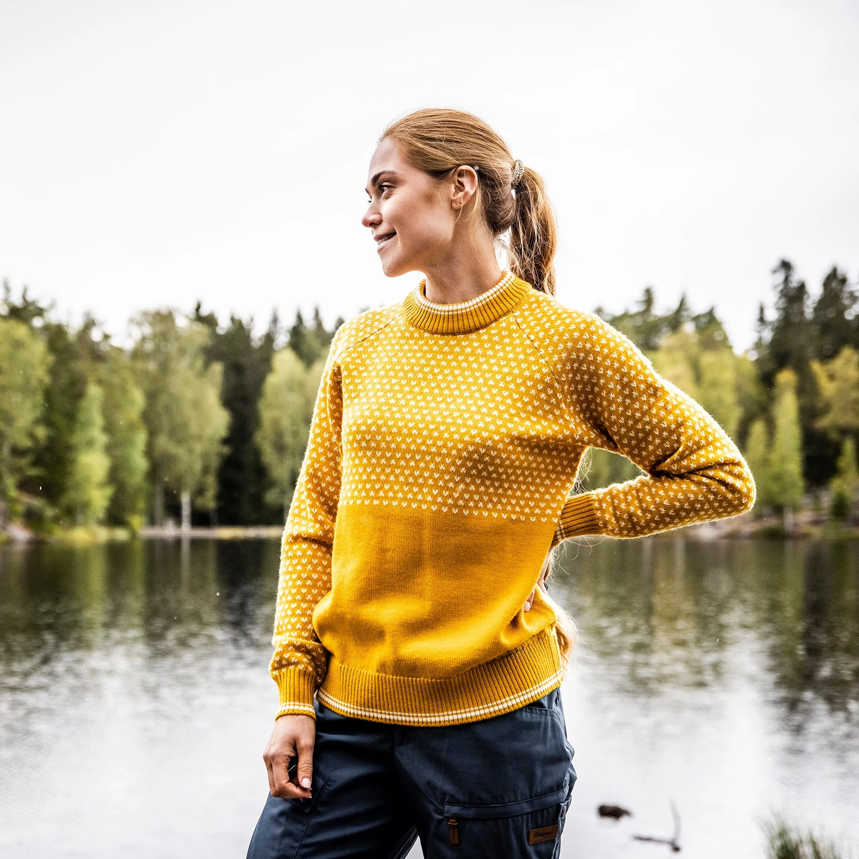 Bergans Of Norway Alvdal Wool W Jumper Golden Yellow / Vanilla White 4 Bergans Of Norway Alvdal Wool W Jumper Golden Yellow / Vanilla White - Bilde 2