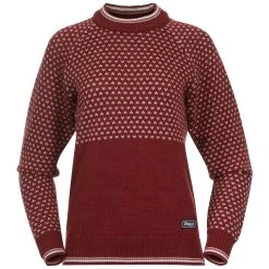 Bergans Of Norway Alvdal Wool W Jumper Chianti Red / Vanilla White