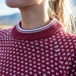 Bergans Of Norway Alvdal Wool W Jumper Chianti Red / Vanilla White -Bergans Of Norway shop 9159 25291 2